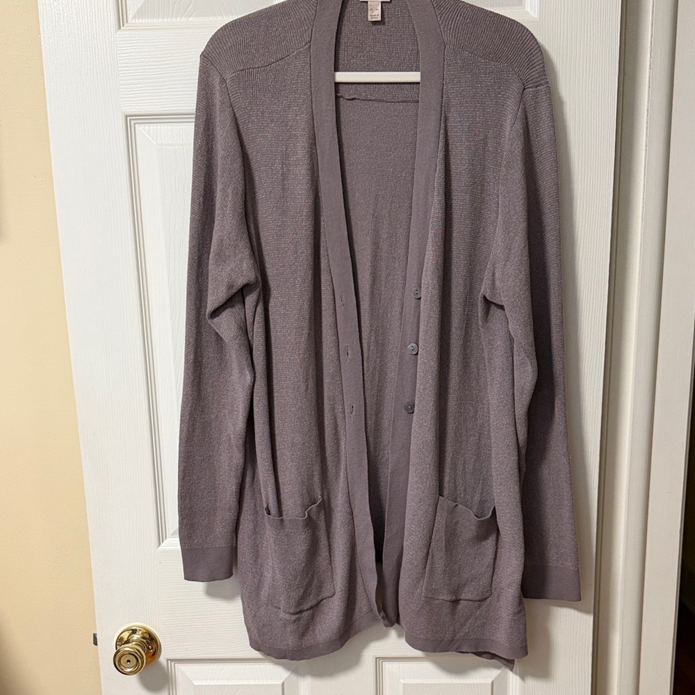 Womens LOGO by Lori Goldstein Cardigan lightweight sz XL